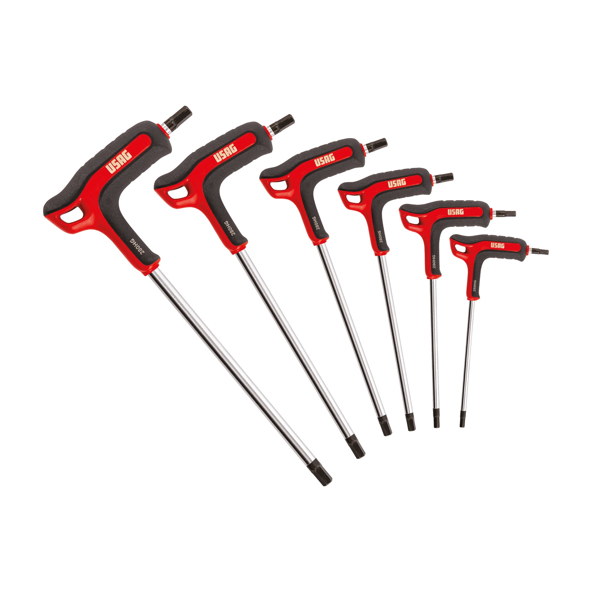 280 HG/SE6 - Set of 6 hexagonal keys with bi-material handle - Usag - U02801460 280 HG/SE6 - Set of 6 hexagonal keys with bi-material handle - Usag - U02801460